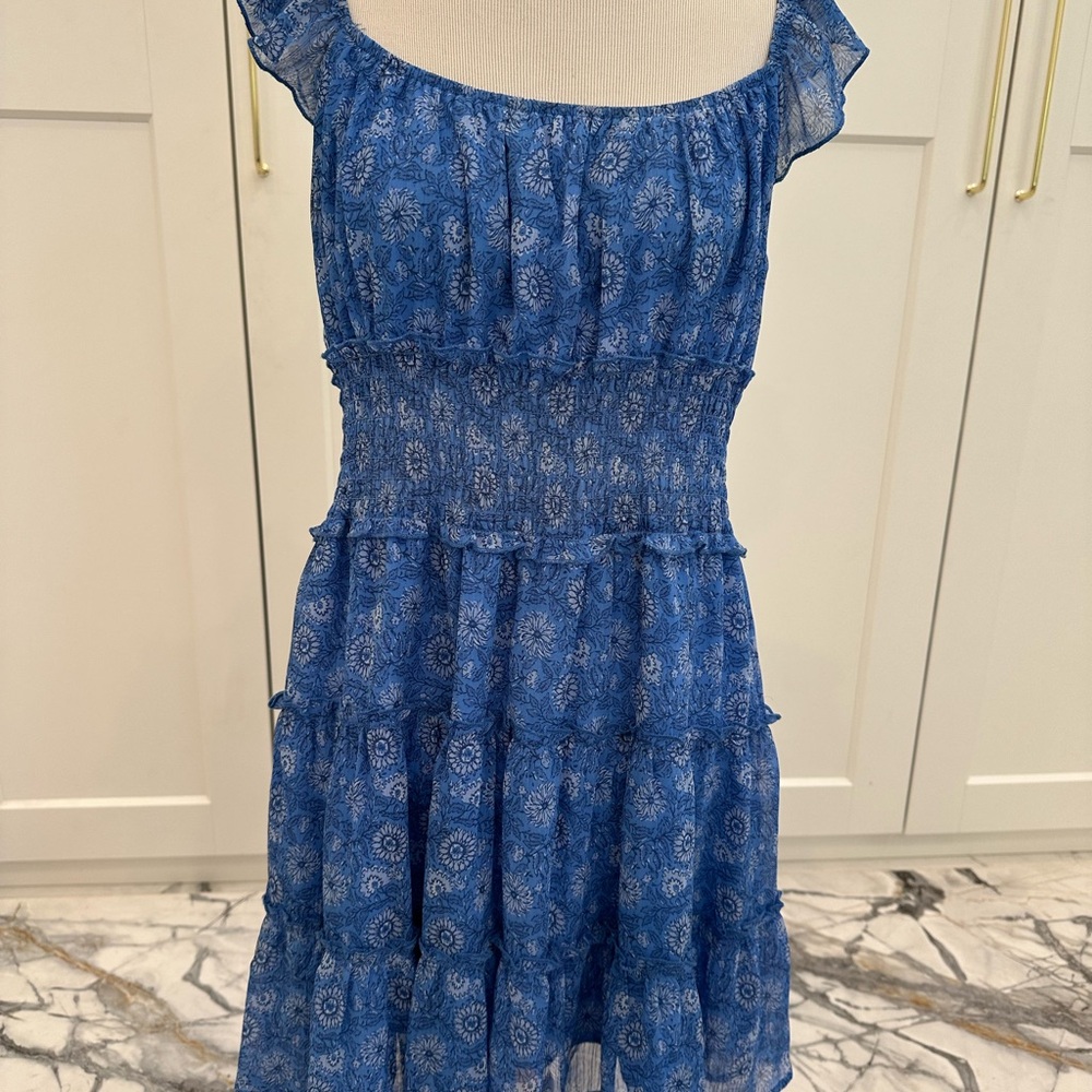 Blue Floral Tiered Sundress